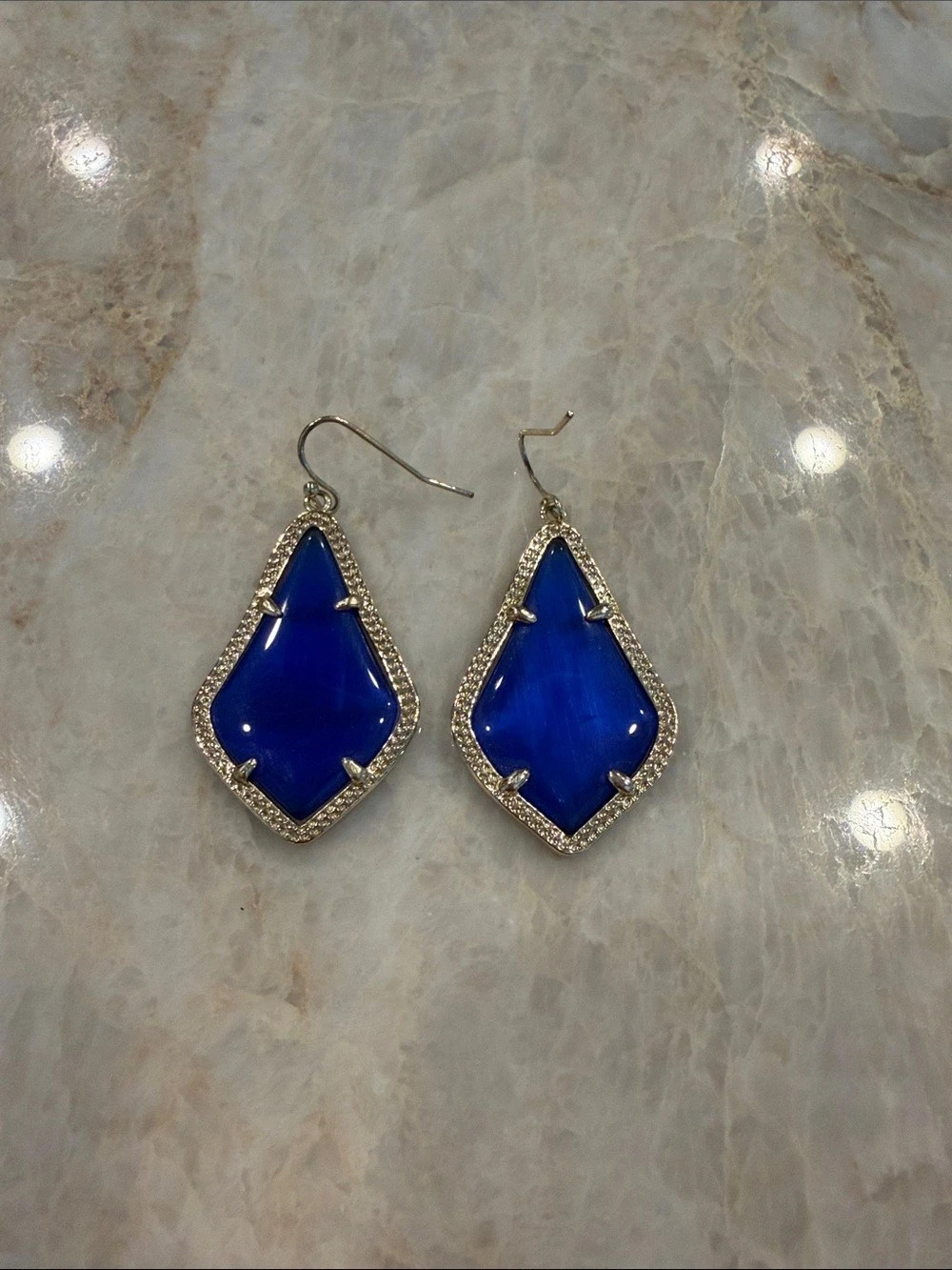 Kendra Scott Elle Drop Earrings Blue & Gold